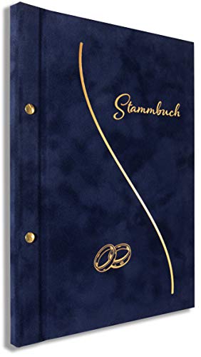 A4 Stammbuch Lotta Blau Stammbuch der Familie für Hochzeit Standesamt incl. 11 Prospekthüllen