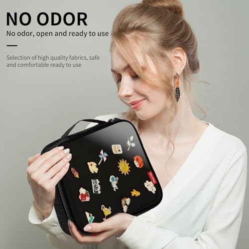 Image of Oeun fan Enamel Pin Display Book, Small Collections Or Travel Pin Trading Book, Pin Collector Display Bag,6-Page Lapel Pin Display Board,for Sports Pins,Memorial Pins, Pin Display Case (Black)