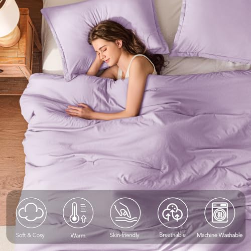 Image of Queen Comforter Set Prewashed Lightweight Quilted Bedding for All Season