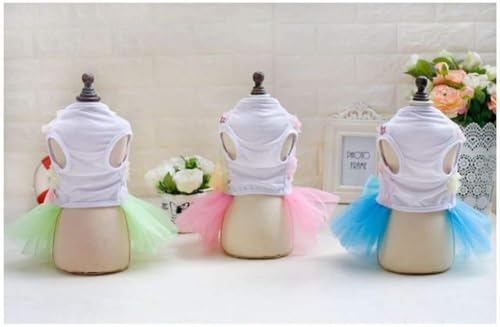Hundekleid Welpenrock Hundeprinzessin Kleider Ballett Tutu Blume Hochzeit Spitze Luxus Bogen Kleid für kleine Hundemädchen L Pink