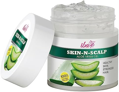 Iba Skin - N - Scalp Aloe Vera Gel for Face, Skin & Hair 100g | 100% Pure Aloe Vera Gel | For Hydrates, Moisturizes, Nourished and Glowing, Healthy Scalp and Stronger Hair | Halal Certified & Vegan