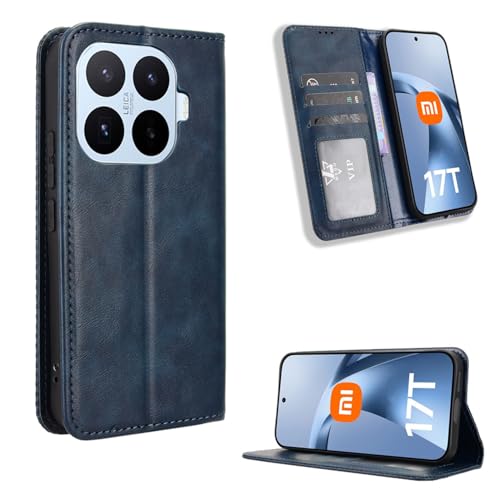 Xiaomi 17T �p �P�[�X PU�蒠�^�J�o�[ �ϋv���̂��� �����}�O�l�b�g �J�[�h���[ �X�^���h�@�\ �S�ʕی� �y�� �ϏՌ� �h�w��A�u���[