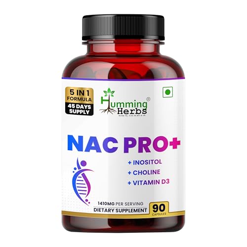 Image of Humming Herbs NAC PRO+ with N-Acetyl Cysteine, Inositol, Choline, Vitamin D3 & Zinc | 1410mg | 90 Veg Capsules | 45 Days Supply | Non-GMO & Clean Label