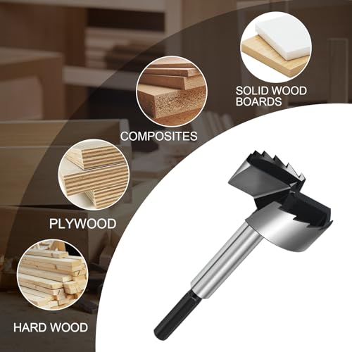 NIBBLAX 3 Inch Forstner Drill Bit for Woodworking, 3" Forstner Bit Wood Drill Bits for Holes, Hinge Cutter for Hard Wood, Plastic, Plywood HEX Shank
