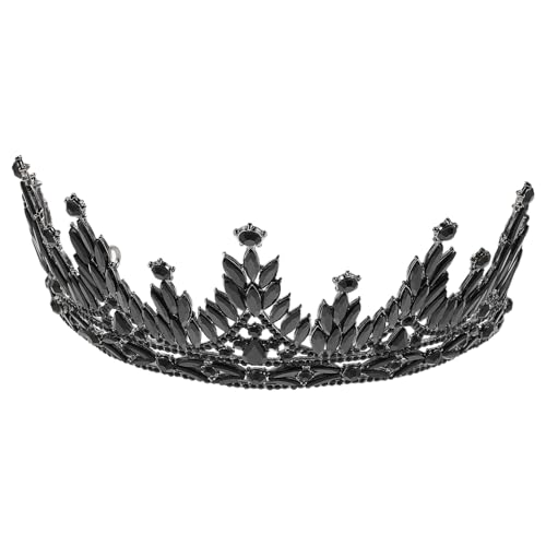 Couronne baroque noire de mariage OUNONA au style vintage et cristaux précieux
