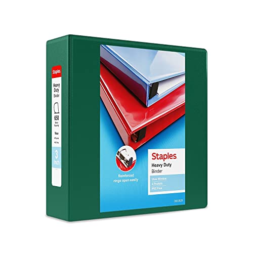 Staples Heavy-Duty 5-Inch D-Ring View Binder Red 1000 Sheets | Extra-large capacity for office archiving and bulk document storage. product thumbnail 16