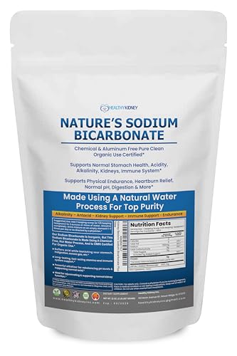 Image of Nature's Sodium Bicarbonate Organic Use Aluminum Free Baking Soda. No Chemical Pure Baking Soda Powder For Health & Wellness. Sodium Bicarbonate 2 lb