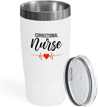 Nurse White Viking Tumbler 20oz - Correctional Nurse - Nursing RN Pharmacist Hospital Clinic Staff Degree Pun Patient Surgery Appreciation