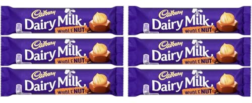 Image of Cadbury Dairy Milk Wholenut 45g Bars - Pack of 6