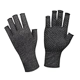 Ｚｉａｌｏｆｉ Guantes de compresión sin dedos Guantes sin dedos Guantes de ciclismo Guantes de juego para escribir, Gray L 8.5cmx18.5cm