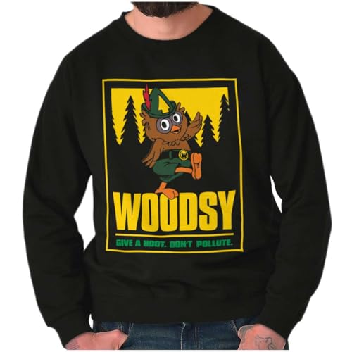 Brisco Brands Woodsy Owl Give A Hoot Forest Stamp Sweatshirt for Men or Women