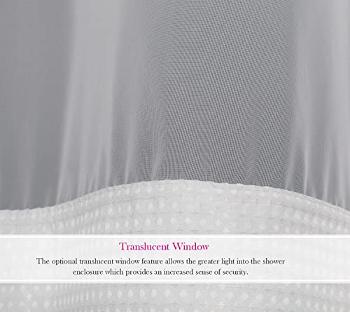 Fbts Basic No Hooks Shower Curtains With Liner 71X77 Inch Waffle Two Layers Fabric Shower Curtains For Bathroom Replaceable Lining Water Resistant, 1 Pack #TOP5