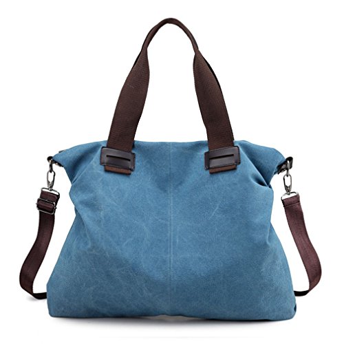 Women Top Handle Satchel Handbags Shoulder Bag Tote Purse (Blue)