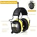 BJKing AM/FM Radio Headphones with Digital Display, 30dB AM FM Hearing Protection Safety Ear Muff, Ear Protection Headphone for Mowing, Landscaping, Shooting and Construction Black-Yellow