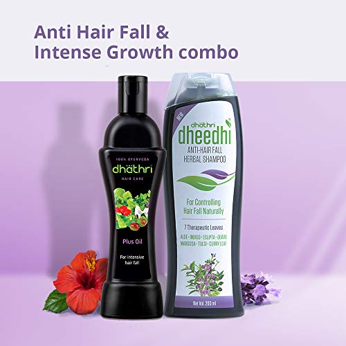 Dhathri Hair Care Plus Herbal Oil (100 ml) & Dhathri Anti-Hairfall Shampoo(200 ml) Combo | Essential oil for Hair Growth & Hair Nourishment|Herbal... - Image 2