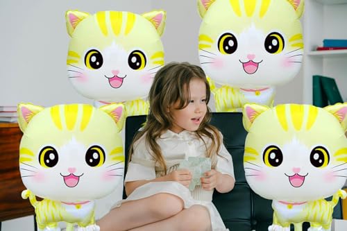 Cute Cat Balloons Yellow Smile Kitten Foil Balloons - image 6