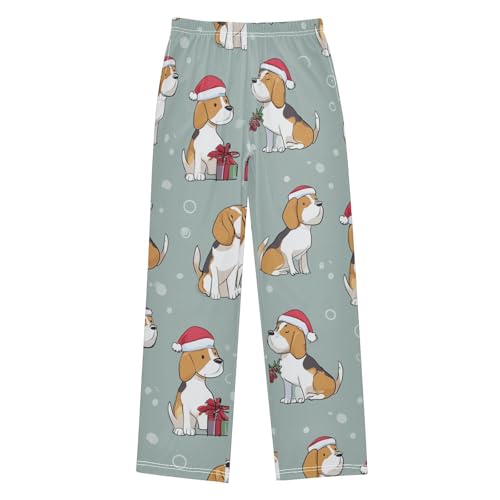 ZZXXB Xmas Cartoon Beagle Boys Long Pants Soft Trousers Elastic Waist Kids Lounge Bottoms with Pockets S-XL