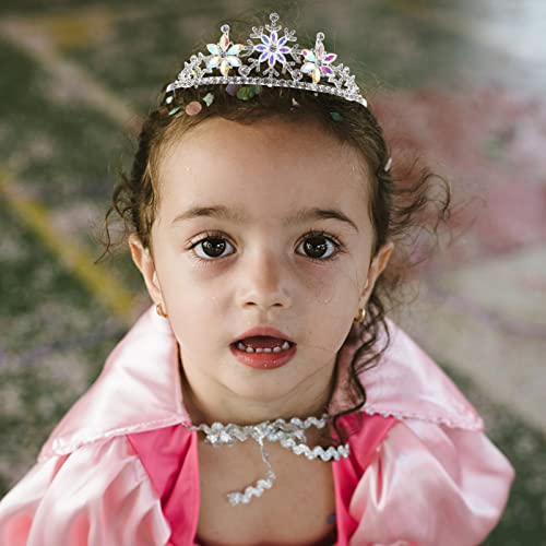FRCOLOR Snowflake Rhinestone Crown, Christmas Snowflake Headband Tiara Kids Princess Crown Silver, 16x12.5cm - Image 3