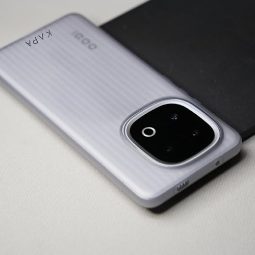 Image of Kapa Wave Frosted Grip Back Cover for Iqoo 13 5G | Ultra Slim [with Metal Buttons] Matte Finish Back Case (White)