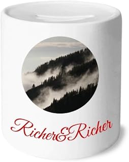 Fog Forest Mist Sky Clouds Mountain Rich and Rich Bank Saving Box Coin