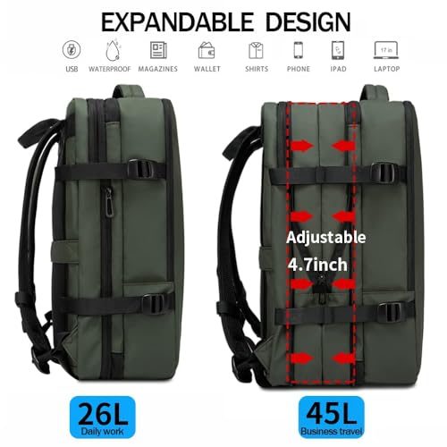 Image of Red Lemon Titan Ultrafit Plus Bange Series 15.6-Inch Laptop Backpacks for Men and Women 45L Outdoor and Camping 3In1 Office Bags,Travelling,Backpack (with Bottle Holder), Green