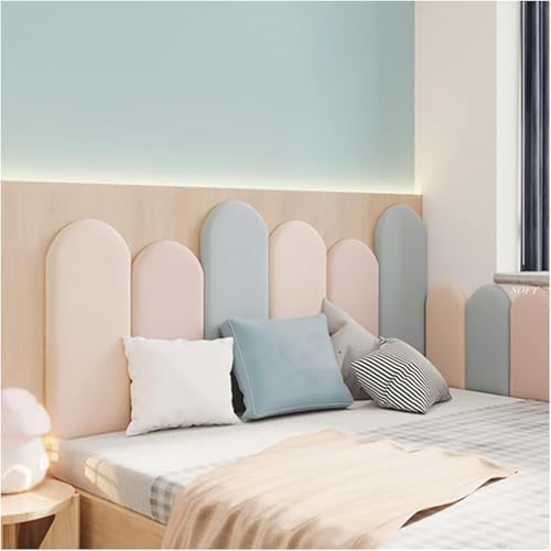 Cabecero de despegar y pegar, acolchado de pared insonorizado 3D, panel tapizado montado en la pared para detalles decorativos de cama