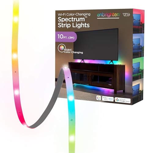 Enbrighten Vibe Spectrum Smart Indoor LED Strip Lights, Color Cha...