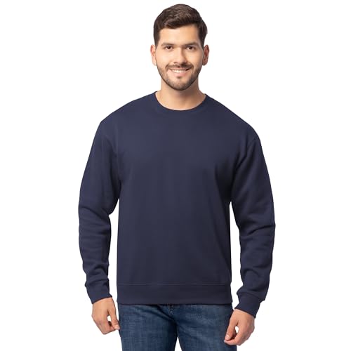 Fruit of the Loom Men's Eversoft Fleece Sweatshirts & Hoodies, Sweatshirt-Navy, Large