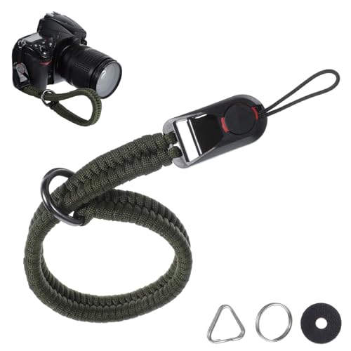 Camera Wrist Strap for SLR Digital Cameras Camcorders, Quick Release Braided Camera Hand Strap with Safer Connector (Army Green)