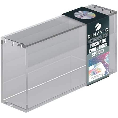 Dinavio Crafthouse Prismatic Evolutions SPC Box Acrylic Display Case with Magnetic Lid - 8 + 5mm Thick Acrylic with 5x3mm Magnets - Compatible with Prismatic Evolutions Super-Premium Collection Box