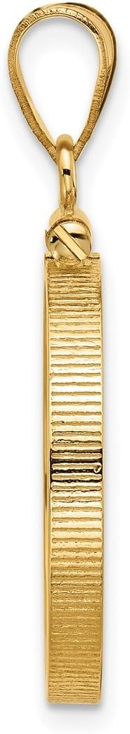 14k Polished 20.0mm x 2.1mm Screw Top Coin Bezel Pendant, Yellow