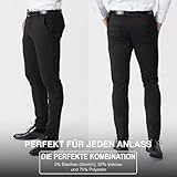 Performance Pants Herren Schwarz (Größe 33W/32L) - Stilvolle Herren Hosen Stretch - Chino Hose Stretch - Stilvolle Anzughose - Modische Praktische Männer Hosen für Business & Freizeit