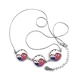 kunst kuhfell schwarz Paketmenge: 1 x Halskette DIYthinker Königreich Thailand Traditionelle Thai Customs Kultur Anbau Kuh-Kunst-Abbildung runde Form Anhänger Halskette Schmuck mit Kette Dekoration