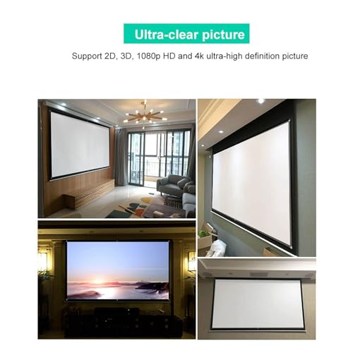 Écran de projection HD 16:9 portable en tissu blanc pliable de 60 à 100 pouces