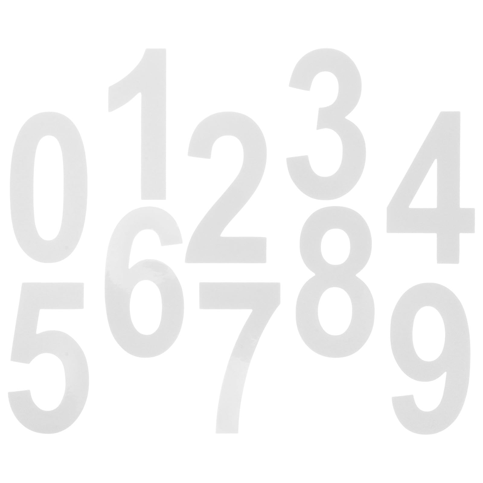 50 Pezzi Numeri Adesivi Riflettenti, PVC Bianco