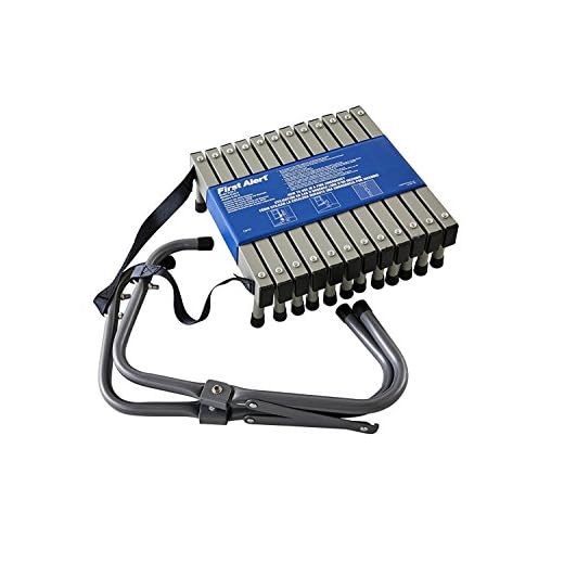 First Alert Two-Story Fire Escape Ladder, Steel, Anti-Slip, EL52-2, Black