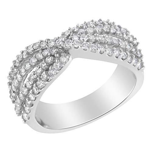 Haus of Brilliance 10K White Gold Diamond Bypass Ring (1 Cttw, G-H Color, SI2-I1 Clarity) - Size 8