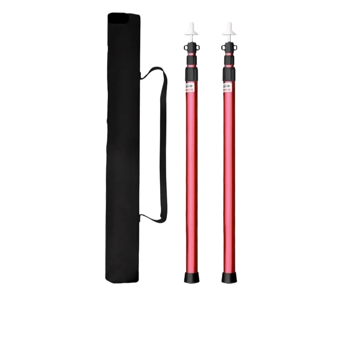 Piquets de Camping Lot de 2 poteaux télescopiques en Alliage d'aluminium for Tente Camping, Pliables, for abri Plage, for l'extérieur(2.3M Red 2PCS)
