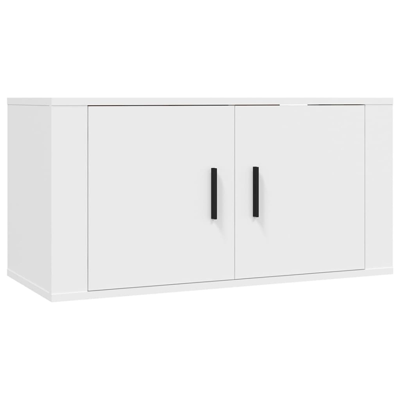 Szafka TV 3-częściowy biały materiał drewnopochodny z montażu na ścianie 80 x 40 x 34,5 cm salon