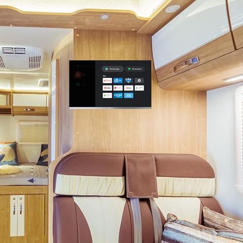 SYLVOX 24 Zoll Smart TV für Wohnmobile|DVD Play Eingebaut| Handy Auf TV | DC 12V Android 11 Fernseher | 1080P| ATV DTV| Äußerst schmale Lünette| Ideal für Wohnmobile Wohnzimmer – Bild 3