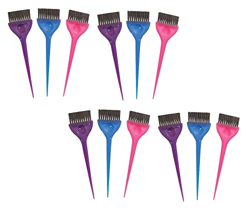 SOFT 'N STYLE Salon Hair Coloring 3 Piece Translucent Dye Brush Set 4 x HC-887
