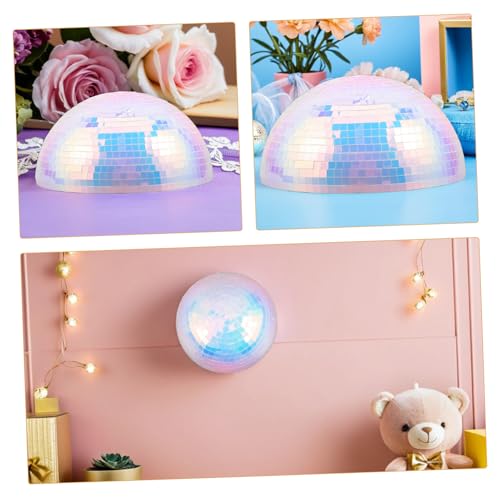 Bola espejada de pared Luxshiny para decoración de hogar y exterior, hemisferio reflectante de espuma plástica para fiestas y bodas miniatura 6