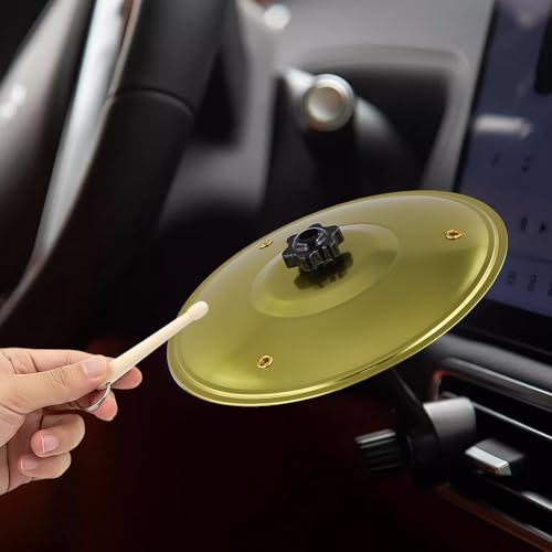 Miniatura 6 de 2 Pcs Platillo Bateria para Coche, Ajustable 360°, 2 Cabezales, 14 cm Tambor de Coche con 2 Mini Mazos, Ranura de Ventilación, Car Crash Cymbal para Todo Coche Amantes Música Entretenimiento