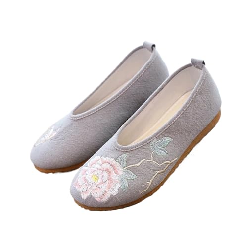 Chaussures plates en coton brodé pour flâner en ville ou se détendre le week-end
