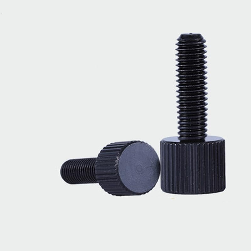 Generic M2 M2.5 Thumb Screw Flat Head Bolts Knurled Stigma Black Stainless Steel 5PCS - (Thread Diameter: M2x10mm)