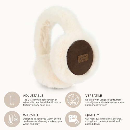 image for C.C Soft Winter Warm Adjustable Headband Ear Warmer Earmuffs, Smooth F