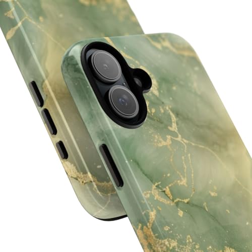 Coque iPhone 16 Plus marbre vert rigide évite rayures et chocs arrière - 2