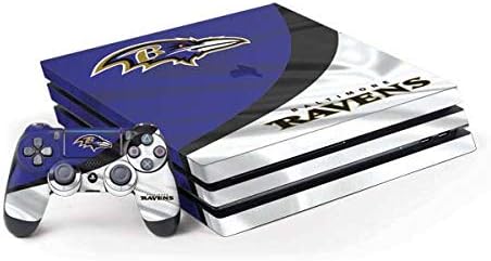 Skinit Decal Gaming Skin Compatible with PS4 Pro Console and Controller Bundle - Officially Licensed NFL Baltimore Ravens Design