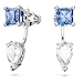 Produktbild Swarovski Mesmera Ohrring-Jackets, Blaue und Rhodinierte Ohrstecker mit Strahlenden Swarovski Kristallen