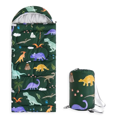 Wake In Cloud - Kids Sleeping Bag for Boys Toddlers, Camping in Warm Cold Weather, Backpacking Lightweight Compact Outdoor Liner for 3 Seasons,...